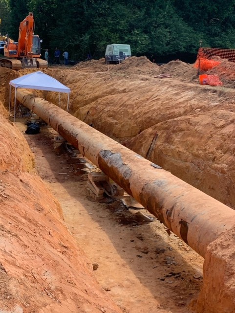 Corroded pipe in the field